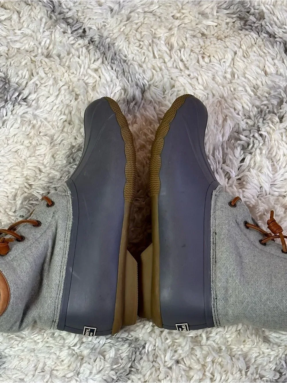 Sperry Gray & Tan Waterproof Duck Boots